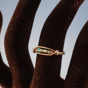 Silver and Beaded Ring size 5